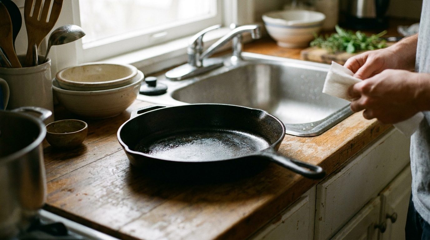 How to clean and season your only cast iron pan
