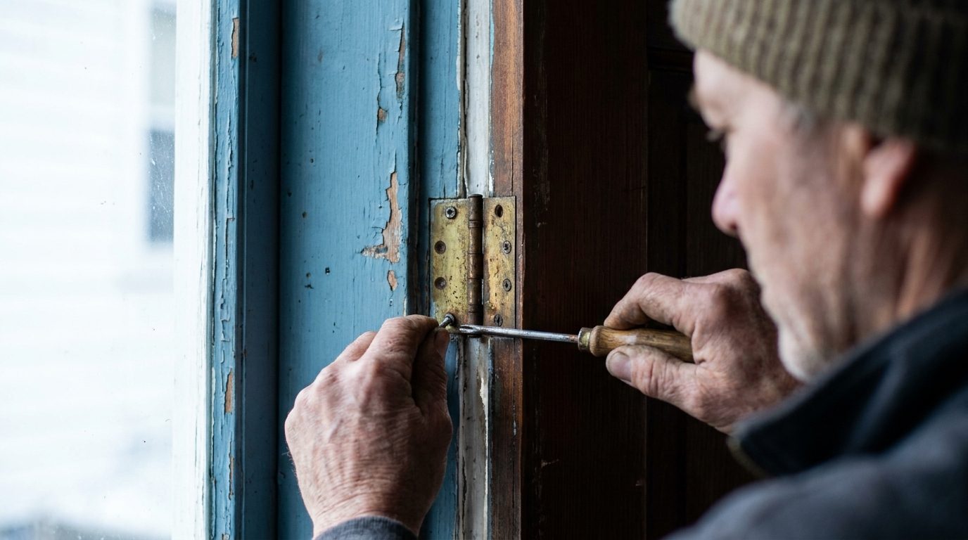 How to fix a wooden door that sticks in the winter