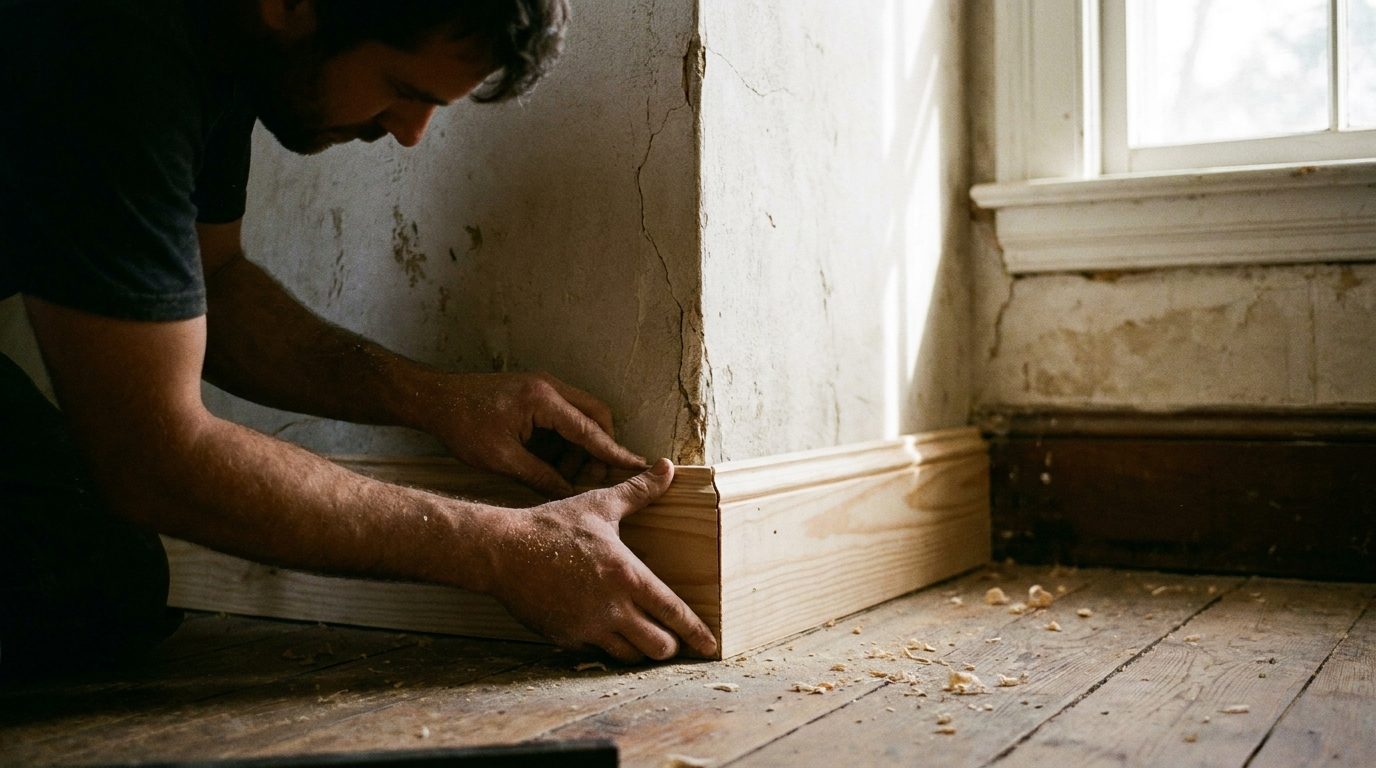 How to measure and cut baseboards without wasting wood