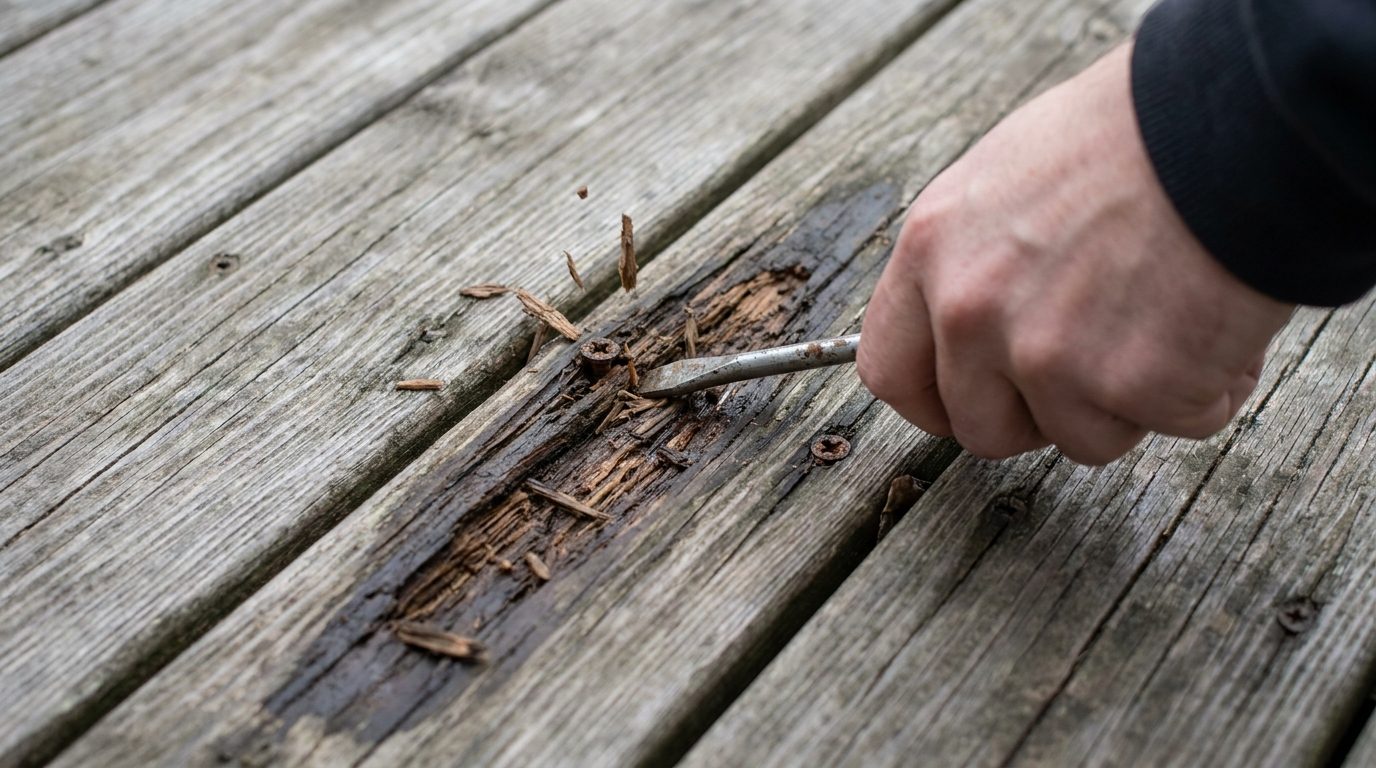 How to replace a rotted deck board safely